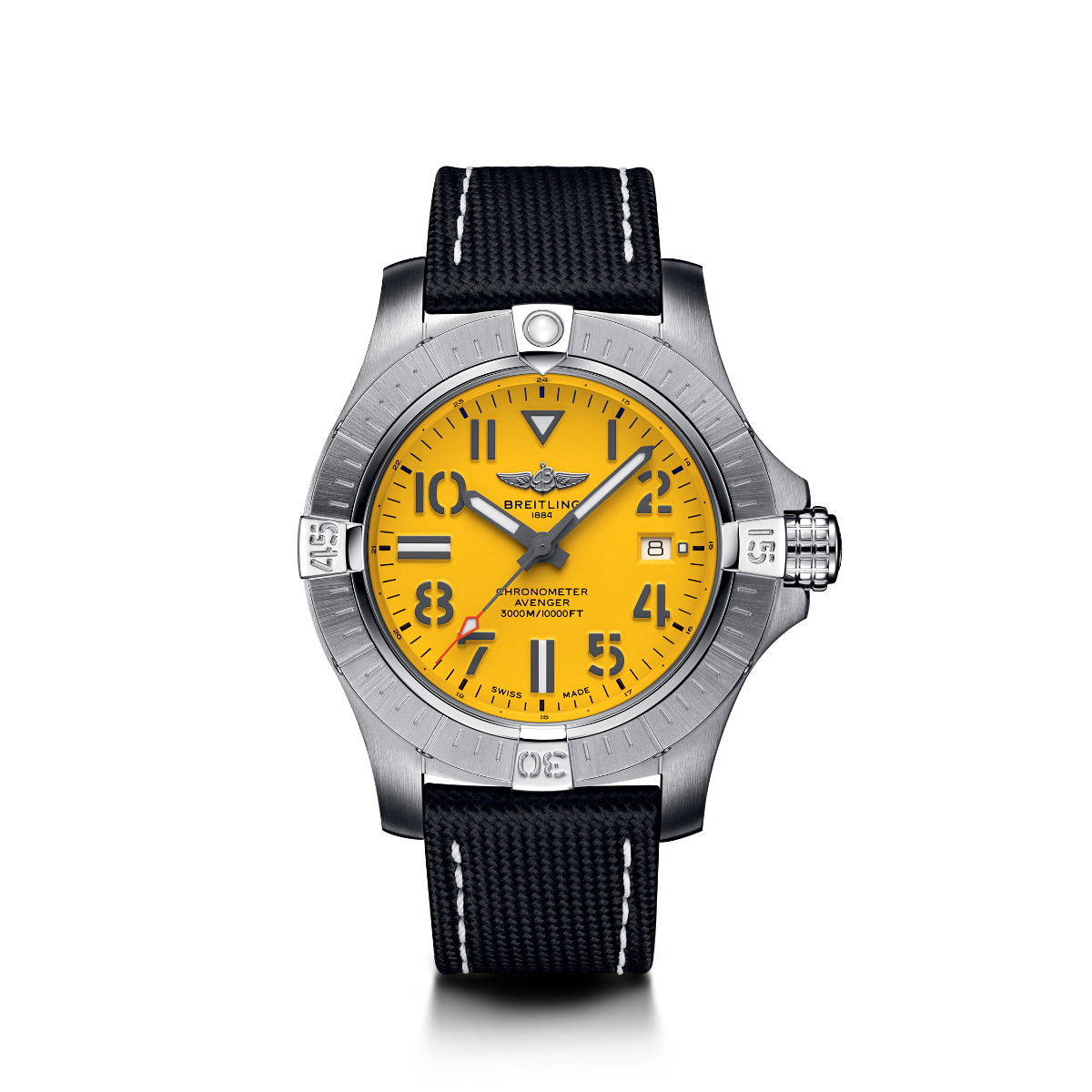 Breitling 257s yellow military rubber with deploymentbreitling Dpw 4o Stomokasia Chronograph Automatic Carl Date Military Pilot Pando dials Swiss manufacturing